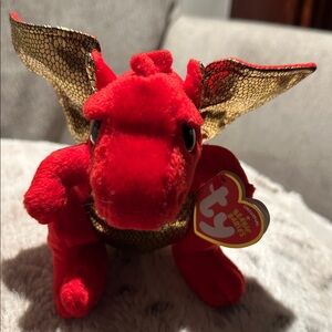 Ty “Legend” the Red Dragon  TY beanie babies sparkle eyes 6" size NWT Brand New